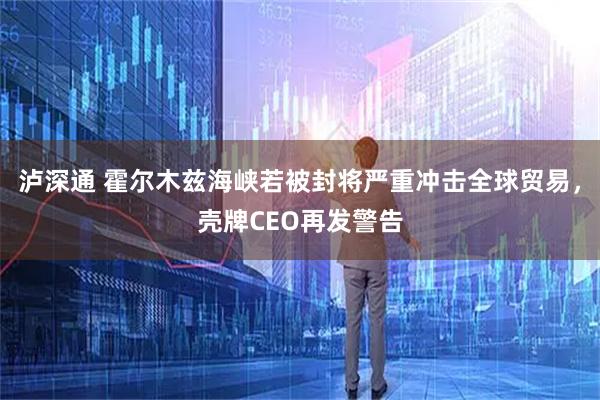 泸深通 霍尔木兹海峡若被封将严重冲击全球贸易,壳牌CEO再发警告