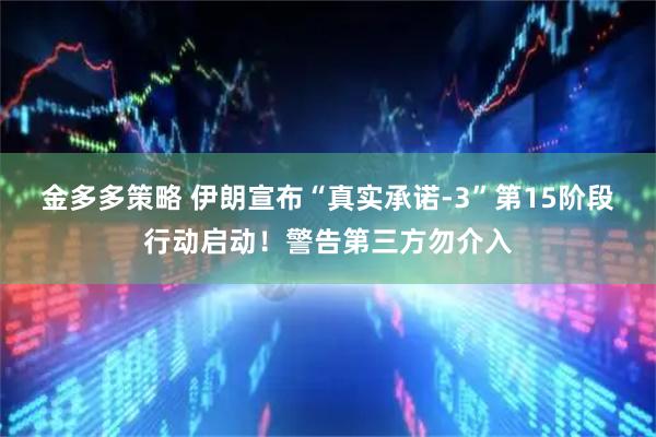 金多多策略 伊朗宣布“真实承诺-3”第15阶段行动启动!警告第三方勿介入
